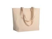 280 g/m2 cotton shopping bag, long handles and bottom gusset