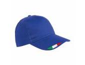5 panels cotton baseball cap with tricolour italian flag embroidery