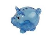 Plastic mini piggy coin bank refillable with cap