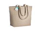 280g/m2 recycled cotton shopping bag, long handles and gusset