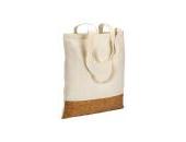 135g/m2 cotton shopping bag, cork base, long handles