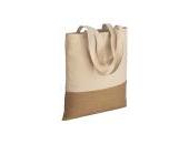 230g/m2 cotton shopping bag, with jute base, long handles