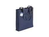 180 g/m2 denim recycled cotton shopping bag, long handles and gusset