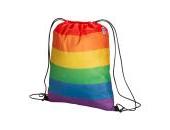 70g/m2 R-PET Rainbow backpack in with choke closure