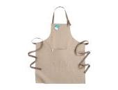 Long apron in  recycled cotton in 190g / m2 , with front pocket and 110cm back lacing.