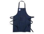 Recycled cotton denim apron with front pocket
