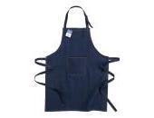 Recycled denim fabric apron with front pocket