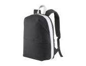 Canvas laptop backpack with high visibility eco-leather inserts/bands